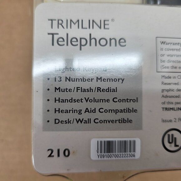 NOS Vintage AT&T Trimline 210 Bisque Corded Push Button Receiver Phone - Picture 7 of 16